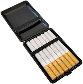 Eksklusivt Cigaret Etui i Rust Orange Læder. Kompakt med karakter