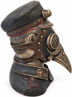 DEKORATION TIL STUEN. Impossant figur af Pestlægen i Steampunk stil