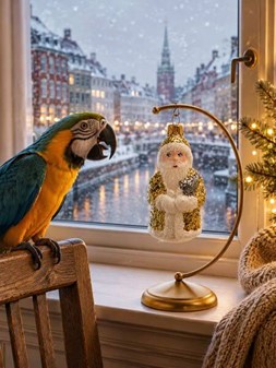 Guld julemand glasfigur (10 cm) | Eksklusiv julepynt i glas