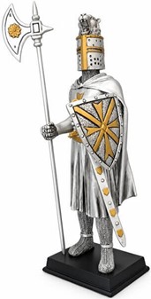 HISTORISKE FIGURER. Tempelridder - unik middelalder ridder skulptur
