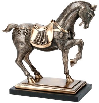 Gave til Rytter. Bronze Hestefigur. Symbol på Styrke, Frihed, Skønhed