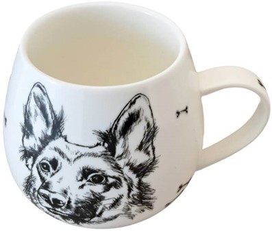 PORCELÆNSKRUS. Eksklusivt krus med schæfer. Hyldest til Din Bedste Ven