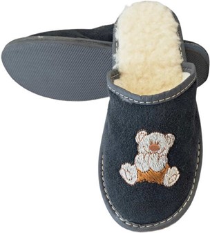 HJEMMESKO MED DYR. Billige uld bamse hjemmesko til børn. Kun 139 kr