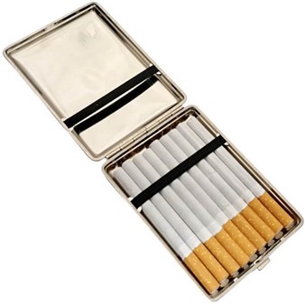 Billige cigaretetuier. Tysk metal cigaretetui til lange cigaretter