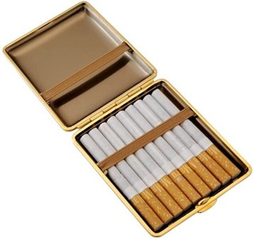 EKSKLUSIV ETUI TIL CIGARETTER. Naturlig slangelæder i brune nuancer