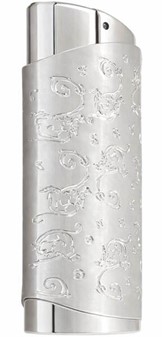 KVALITETS LIGHTER. Elegant lighter i sølv med "Good Luck"