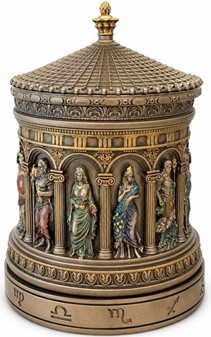 Astrologisk Smykkeskrin med stjernetegn. Drej og Opdag Din Skæbne!