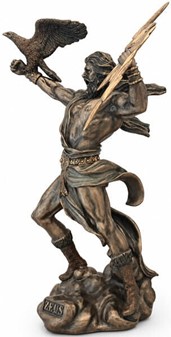 ZEUS MED ØRN. Smuk Veronese figur af græske gud til kontor dekoration