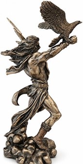 ZEUS MED ØRN. Smuk Veronese figur af græske gud til kontor dekoration