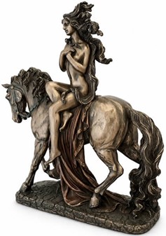 Lady Godiva til hest. Eksklusiv figur - symbol på mod og skønhed