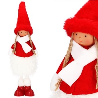 Charmerende julenisser. Søde figurer af drenge og pige nisse. H: 54 cm