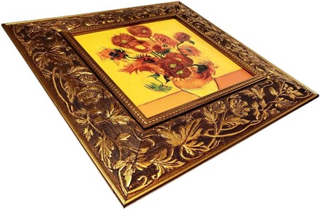 JULEGAVER HENDE. "Solsikker" af Vincent van Gogh. Miniature til gave