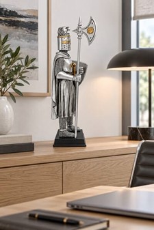 HISTORISKE FIGURER. Tempelridder - unik middelalder ridder skulptur