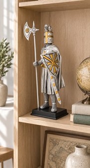 HISTORISKE FIGURER. Tempelridder - unik middelalder ridder skulptur