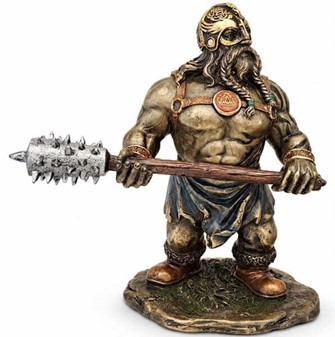 Viking figur med Humor: Kriger med Kølle og med et truende blik!