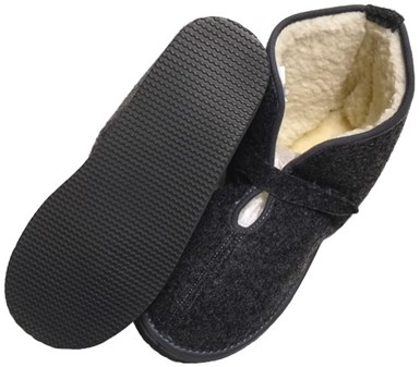 HJEMMESKO VELCRO. Billigste filthjemmesko med uldfor til kvinder
