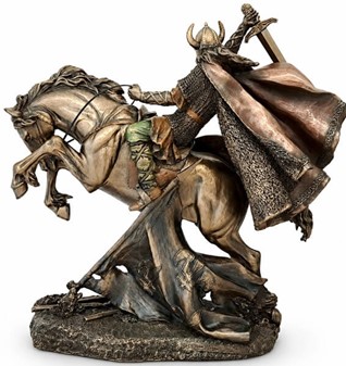 Dekorativ Viking Figur på Hest – Perfekt Gave til Far, der Har Alt