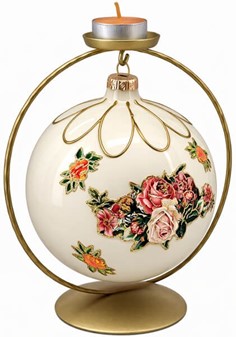 HVIDT JULEPYNT. Eksklusiv stor julekugle i mundblæst glas, Ø 15 cm