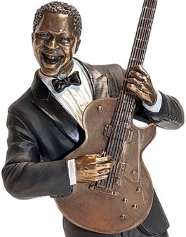 Jazzguitarist figur i bronze – Unik gave til ham der elsker musik