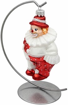 Flot julekugler figur. Stor polsk glas figur af sjov klovn. 12,4 cm