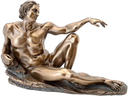 Skabelsen af Adam. Klassisk Bronzeskulptur, der ånder liv i dit hjem