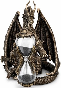 TIMEGLAS. Unik Veronese skulptur af dragen med timeglas i hænderne
