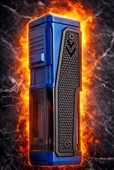 Sort blå cigar lighter. Stormlighter med kraftig firedobbelt flamme