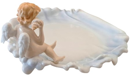 JULEBORD DEKORATION. Elegant porcelæn tallerken med englemotiv