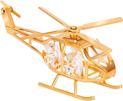 GAVE TIL HAM DER HAR ALT. Forgyldt helikopter med Swarovski krystaller