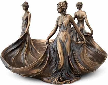 MORSDAG GAVE. Unik art nouveau skål med tre Lady til bolig dekoration