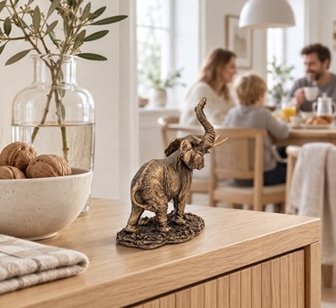 Lille Elefant Figur. Bronze Dekoration – Perfekt Gave til Hjemmet