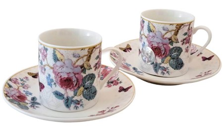 ESPRESSO KOPPER. To fantastiske kaffekopper med blomstermønster