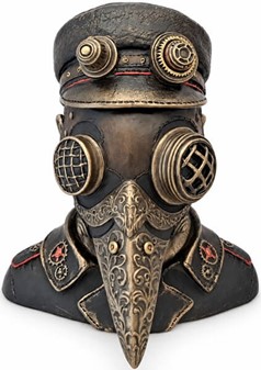 DEKORATION TIL STUEN. Impossant figur af Pestlægen i Steampunk stil