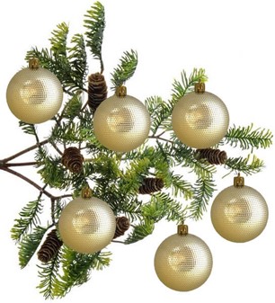 Plast julekugler i seks farver at vælge imellem, Ø 6 cm, 6 stk i æsken