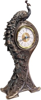 GAVE TIL MOR DER HAR ALT. Flot bronzefigur i form barokke pejs ur