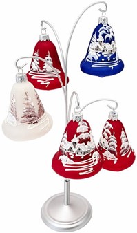 Juleklokke i rødt glas. Unik håndlavet vinterdrøm til dit juletræ