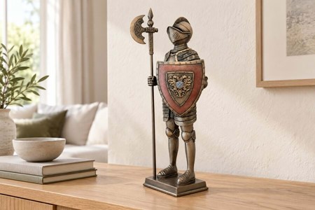 Ridderfigur i Bronze – Middelalderlig Dekoration til Hjem og Kontor