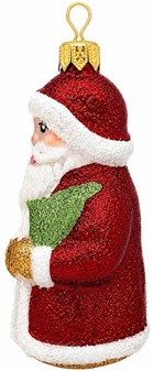 Rød julemand glasfigur til juletræet (10 cm) | Polsk julepynt