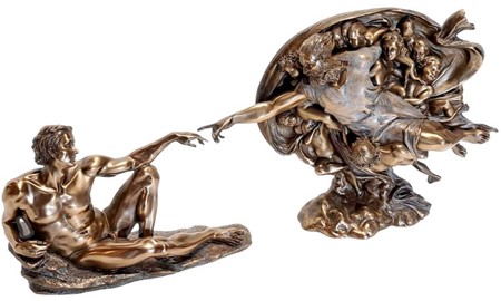 KLASSISK SKULPTUR. Unik Veronese bronzefigur af Skabelsen af Adam