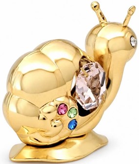Forgyldt snegl med Swarovski-krystaller. En lille, men unik gave
