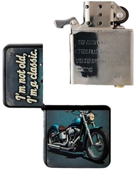 Benzin lighter med retro chopper design – til bikere og eventyrere