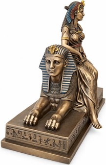 Kleopatra og Sfinks Bronze Statue: Tidløs Elegance til Dit Rum