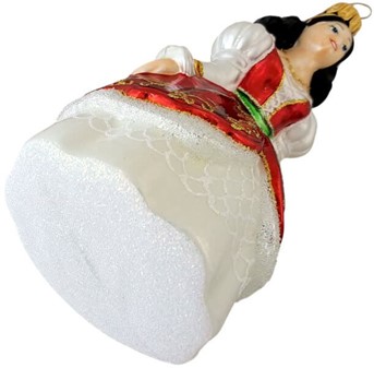 Unik julepynt. Flot glasfigur prinsesse at hænge på juletræet. 16 cm