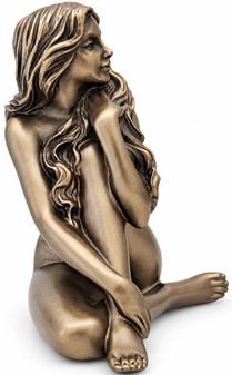 Romantisk bronzefigur. Sensuel kvindeakt i kunstnerisk lille form