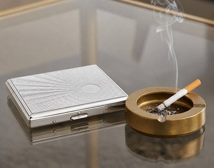 Cigaretetui i metal. Billigt, stilfuldt, perfekt til lange cigaretter