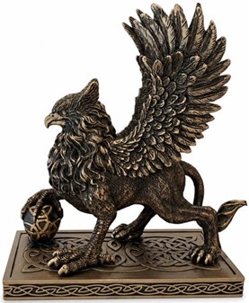 En grif figur. Bronzefigur af et af de mest kendte fabeldyr i verden