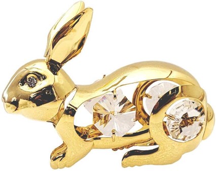DYREFIGURER TIL PYNT. Flot forgyldt kanin med Swarovski krystaller