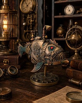 Unik ubåd figur i Steampunk-stil til kontoret eller stuen dekoration