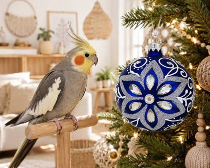 Eksklusive, intens blå julekugler dekoreret med store krystaller
