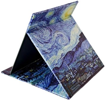 Toiletspejl i et etui med berømte værk "Stjernenatten" af V. van Gogh